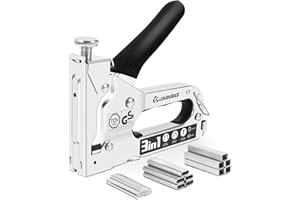 Cloudgree Staple Gun, 3 in 1 Heavy Duty Nail Steel Gun Kit with 1500 Staples, Upholstery Stapler Gun for Wood, Upholstery, Fencing, Furniture, Decoration