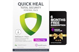 Quick Heal Total Security Renewal Upgrade Silver Pack - 1 User, 1 Year (Email Delivery In 1 Hour- No Cd) Existing Single User Subscription Needed + Get 6 month AntiFraud.AI Key for IOS and Android