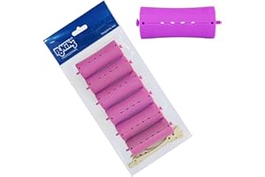 ‎PONIK'S PROFESSIONAL PONIK’S PROFESSIONAL Dauerwellen Wickler 34mm – Lockenwickler Set 6 Stück – Haarwickler Für Dauerwelle Mit Rundgummilaschen – Weiche Natürliche Locken Mit Volumen, Violet