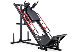 Marcy Máquina de Hack Squat y Prensa de Piernas de Estilo Comercial con Barra de Seguridad de 4 Niveles, Equipo Resistente de Doble Función para Entrenamiento de Fuerza del Tren Inferior para Uso