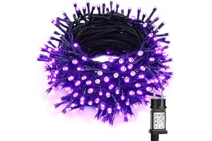 BrizLabs Halloween Décoration Guirlandes Lumineuses, 20M 200 LED Extérieur Noël Guirlandes Électrique 8 Modes Imperméable Lumières de Luciole pour Intérieur Horreur Fête Jardin Balcon Terrasse,Violet