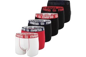 riverso RIVJonny bokserki męskie, zestaw 6 sztuk, basic, bielizna w stylu retro, bawełna, czarne, szare, niebieskie, białe, zielone, czerwone, pomarańczowe, żółte, S, M, L, XL, XXL, 3XL, 4XL 5XL, Farbmix