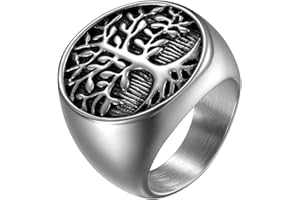 JewelryWe Męski pierścionek ze stali nierdzewnej z wydrążonym drzewem życia sygnet obrączki