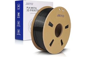 ‎JAYO JAYO PLA META Filament 1.75mm, 3D Drucker Filament, PLA META 0.65KG Pappspule (1.43lbs), Maßgenauigkeit +/- 0.02mm, Hohe Zähigkeit, Guter Fluss Geeignet für Schnellen Druck, Schwarz 1-Pack