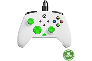 Turtle Beach Rematch Core Bianco/Verde - Gamepad cablato - Con licenza per Xbox Series XS, Xbox One e PC - Pulsanti audio, motori Rumble e grilletti a impulsi, cavo da 3 m