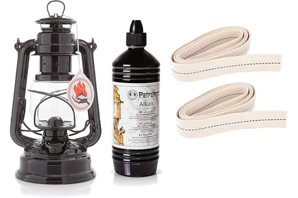 Feuerhand Kit de démarrage pour lampe tempête Baby Special 276 avec 1 litre d'alcan et 2 mèches de rechange