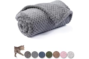 CUTEMATE Dog Blanket or Cat Blanket or Pet Blanket, Warm Soft Fuzzy Blankets for Puppy, Small, Medium, Large Dogs or Kitten, Cats, Plush Fleece Throws for Bed, Couch, Sofa, Travel (M/32" x 40", Grey)
