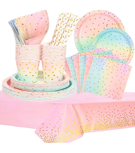 Pastell-Regenbogen Geburtstagsdeko Für Mädchen – Mit Luftballons, Banner & Kuchen-Topper – Für 1., 2., 5. Geburtstagsparty