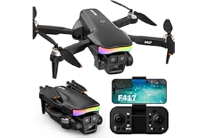 FAKJANK Drone Con Telecamera ESC HD 1080P Per Adult,LED Motore Brushless Strisce,Quadcopter Pieghevole FPV Live Video RC Mini Drone Doppia Fotocamera,3D Flip,Altitude Hold,Regalo Ragazze Ragazzi