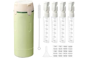 LuminaVerde Resedispenser flaska 4 i 1, påfyllningsbara reseflaskor för schampo, balsam kompakt platsbesparande