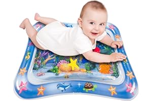 Retoo Mata wodna dla niemowląt, mata do zabawy w wodzie na 3, 6, 9 miesięcy, zabawka sensoryczna, nadmuchiwana mata do zabawy, wypełniona wodą, zabawka motoryczna, prezent z podwodnym światem, 66 x 50