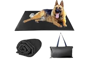 Aveanit wasserdichte Hundematte für Outdoor, Hundedecke Waschbares, Waschbares Hundebett, Hundekissen für Reise Camping Outdoor Modell 1 Schwarz