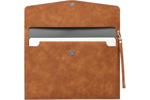 OFFCUP Koperta na dokumenty, skórzana teczka na dokumenty A4, przenośna torba na dokumenty PU z kieszeniami, organizer na dokumenty, artykuły pa, organizer, pokrowiec na tablet PC (brązowy)