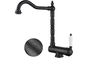 SJQKA Mitigeur Cuisine Rabattable Noir, Laiton Robinet Cuisine Pliable Mitigeur De Cuisine Sous Fenêtre Avec Bec Orientable 360° Robinetterie Evier Rabattable Devant Fenêtre (frosted/black)