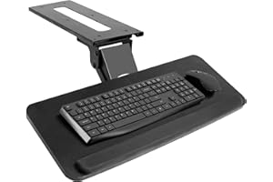 VIVO Adjustable Komputer Keyboard & Mouse Platform Tray Ergonomic Under Table Desk Mount Drawer Underdesk Shelf (MOUNT-KB03B)…