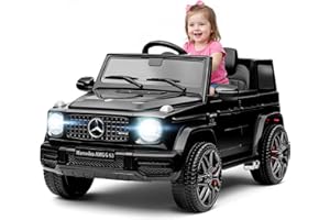 HAUSPROFI Kinder Elektroauto Mercedes AMG G63, Original Lizenziert, Kinder Auto Elektro mit 2,4 G Fernbedienung, Bluetooth, Musik,MP3,LED-Licht, Elektrofahrzeuge für ab 3 Jahre, Schwarz