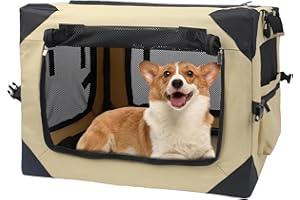 YGJT Brand Collapsible Dog Crate - Car & Home, Portable & Soft Fabric, Medium Dogs, Indoor & Outdoor