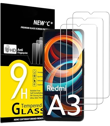 smartect Vetro Temperato [3 Pezzi, Clear] compatibile con Xiaomi Redmi A3 / A3X, Pellicola Protettiva HD Anti Graffio, Senza Bolle, Durezza 9H, 0.3mm Ultra Trasparente, Ultra Resistente