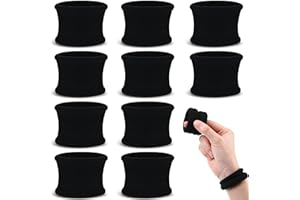 GEOSAR Gomas de Pelo Negras Elásticas de Algodón Cintas de Pelo Grandes para Coletero Banda de Cabello Negra para Mujer Niñas para Pelo Grueso Pesado y Rizado, 6,5 Pulgadas (10 Piezas)