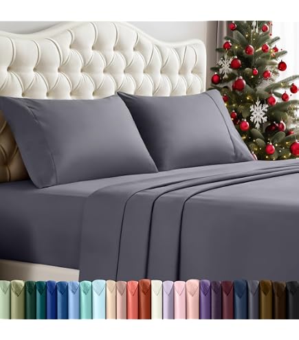 Set De Draps 4 Pièces En Microfibre Brossé Ultra Doux - Super King Size - Blanc - HOMEIDEAS