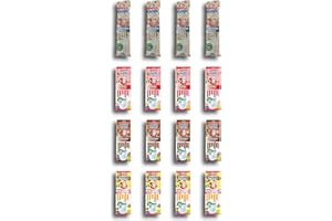 ‎GENUSSLEBEN Genussleben Set mit 16 Packungen Quick Milk Trinkstrohhalmen á 5 Trinkhalme, Erdbeere, Schokolade, Vanille und Fruchtgeschmack