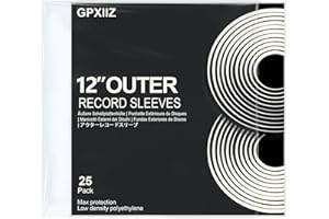 GPXIIZ 25x Thickened Vinyl Sleeves Outer 12 Inch | 100 Micron Durable Polyethylene Record Sleeves | No Edge Tears | UV Resistant | Density Plastic Protective Vinyl Covers | Fit 1-3 Gatefold LP Albums