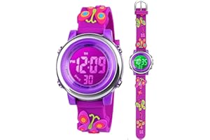 Anloo cyfrowy zegarek na rękę dla małych dzieci, 7 kolorów, wodoszczelny, z alarmem, stoper, dla chłopców, dziewcząt, 3-15 lat