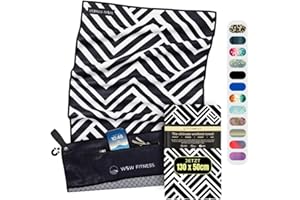 WOODSANDWAVES Fitness Towel with Design, Bag & Extra Strong Magnet - The Ideal Sports Towel for Gym and Gym | Non-Slip, Odourless, Quick-Drying