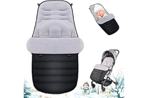 STFYUG Fußsack Kinderwagen, Fußsack Buggy, Fußsack für Kinderwagen Buggy, Kinderwagen Fußsack Winter, Winter-Fußsack mit Reißverschluss Waschbar Passend für Alle Kinderwagen (Schwarz）