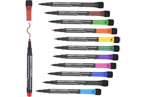 JIANTA 12 kolorów magnetycznych markerów do tablic suchościeralnych, zmywalne markery z cienką końcówką do tablic suchościeralnych i gumka w zestawie, do pracy na białej tablicy, kalendarz