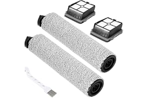 LIEIE Rouleau de Brosse pour Tineco Floor One S5 Combo, Filtre pour Tineco S5 Accessoire de Rechange pour Tineco Floor One S5 Combo 2 Brosse à Rouleau 2 Filtre HEPA 1 Brosse de Nettoyage