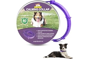 SURGLAM Collare Calmante per Cani, Collari per Cani Anti-ansia Regolabili, Collare ai feromoni calmante a 60 Giorni Lunga Durata Impermeabile Naturale Sicuro per Tutti i Cani (1pz Viola)