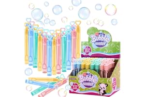 QUNKUN Set di 48 bolle di sapone per bambini, giocattoli per bolle di sapone, bacchette colorate, bolle di sapone per matrimoni, feste, giardini, carnevale, a forma di cuore