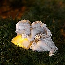 Solar Engel Gartenstatue - Wetterfeste Grabdekoration Mit LED Beleuchtung