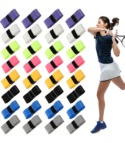 Lot De 30 Sur-grips Super Tacky+ Pour Raquette Tennis/badminton - Adhérence élevée, Absorbant, épaisseur 0,50mm
