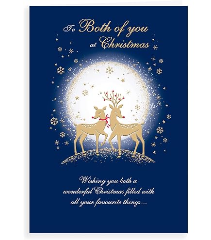 Weihnachtskarte 'Festive Greetings To Both Of You' Mit Teddy-Design, 23x15 Cm