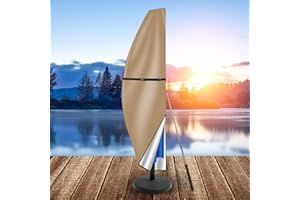 MI CASA Sonnenschirm Schutzhülle mit Stab, Wetterfest Schutzhülle für Ampelschirm 2 bis 3 M Große, UV Gartenschirm Abdeckung Sonnenschirm Schutzhülle Ampelschirm Abdeckhaube - 280x30x81/46cm,khaki