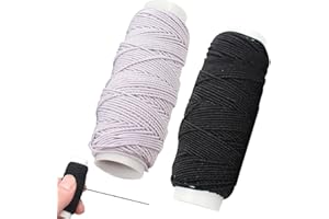 JATIPY Premium Elastic Sewing Thread 2-Pack, 30m Each – Strong & Durable for Sewing Machines, Crafts, Stretchy Clothing, and More