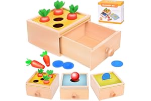 colmanda Giocattolo Montessori in Legno per la Raccolta della Fattoria, Smistamento delle Forme di Verdure e Frutta Giocattolosmistamento, Giocattoli didattici per Ragazzi e Ragazze Come Regalo