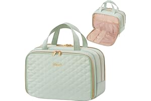 Lifewit Neceser Viaje Portátiles para Mujer, Maquillaje Organizador Para Artículos Aseo de Tamaño Completo, Bolsas Almacenamiento Multifuncional, Bolsa Cosméticos Niñas de Esenciales, 10L, Verde Menta
