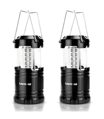 2x LED-Campinglaterne Mata1 – 180 Lumen, 3 Helligkeiten, Faltbar