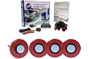 Dolphin Automotive DFM400 Reverse Parking Sensors Flush Mount OEM Style 4 Ultrasonic Radar Sensor Kit Audio Alert System - Silver