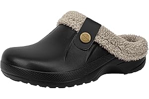 ChayChax Femme Hiver Sabots Fourrées Homme Pantoufles Chaud Peluche Chaussons Maison Imperméables Chaussures de Jardin Intérieur et Extérieur