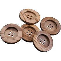 20 Holzknöpfe Natur, 25 Mm, 4-Loch | Rund, Für Kleidung & Bastelprojekte