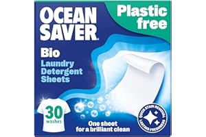 OceanSaver Eco Laundry Detergent Sheets | Bio | Eco-Friendly, Biodegradable & Freshly Scented | Zero-Waste & Removes Tough Stains | Vegan, Plastic & Cruelty-Free | Plant Based Formula (30 Washes)