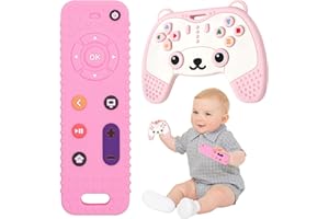 ETETOO Baby Spielzeug, Silikon Baby Fernbedienung Spielzeug | Montessori Spielzeug Baby FÜR Jungen Und Mädchen, Zahnungshilfe Baby Sind BPA-Frei, Spielzeug Ab 6 Monate Geeignet Als Babygeschenk (Rosa)