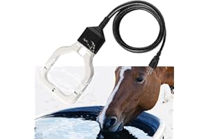 BIUBEE Horse Water Heater - 500W De-icer for 50 Gallon Cows Sheep Livestock Water Trough Tank Bird Bath, Chicken Water Heater Winter Outdoor Thermostatic Control Aluminum Painted PTFE Submersible Heater