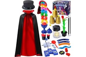 Heyzeibo Kit de Magie, Tour de Magie avec Instructions pour Chaque Tour pour Les Enfants âgés de 6 7 8 9 10 11 12, Costume de Magicien pour Le Jeu, Garçons et Filles