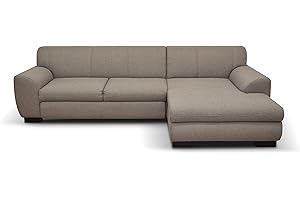 ‎DOMO. COLLECTION DOMO. collection Ecksofa Nika,Sofa in L-Form,Eckgarnitur,moderne Polsterecke,Eckcouch,277 x 156 x 78 cm (BxTxH),braun