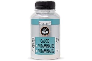 SPORT LIVE CALCIO, VITAMINA D3 + K2 by DRASANVI - Ayuda al mantenimiento de huesos y a la fijación del calcio - SIN GLUTEN - 90 comprimidos